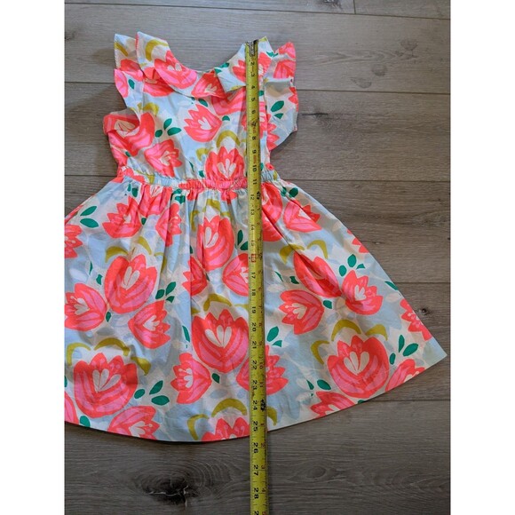 J Crew Crewcuts Flutter Sleeve Pink Blue Floral Dress Kids Girls Size 7 - Picture 5 of 8
